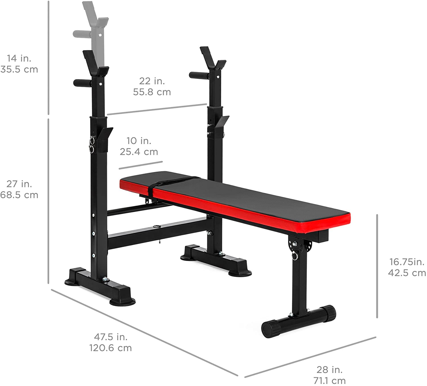 Best Choice Products Adjustable Folding Fitness Barbell Weight Bench