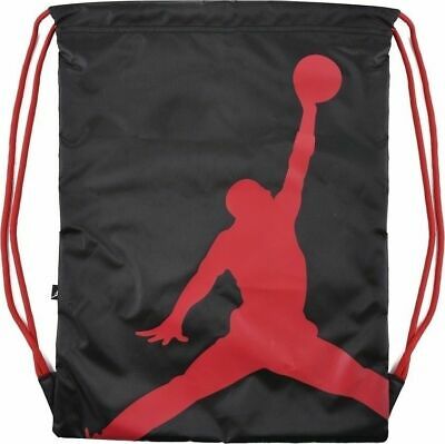 Nike Air Jordan Jumpman Drawstring Bag Sack Backpack Black Red 9A1940 ...